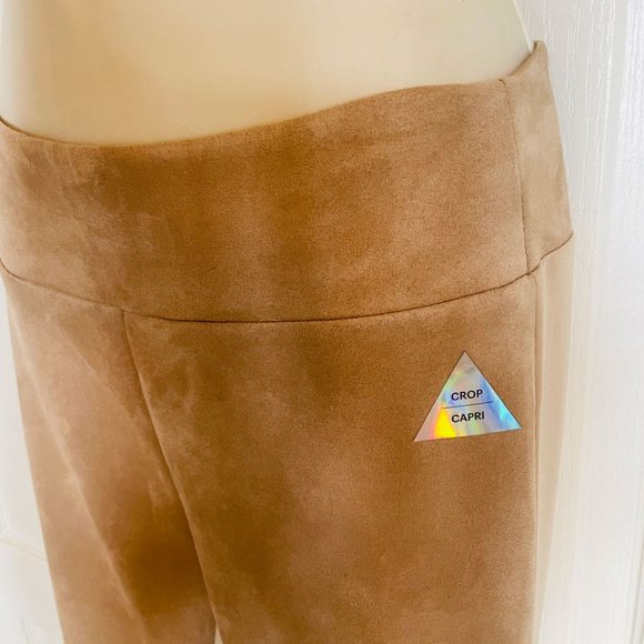 High Waisted Faux Suede Slim Casual Legging - Taupe - Picture 2 of 6